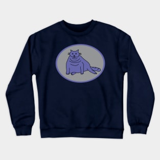 Very Peri Chonk Cat on Ultimate Gray Oval Crewneck Sweatshirt